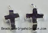 NGP6050 30*40mm - 35*45mm cross amethyst pendants