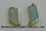 NGP6055 15*40mm - 18*45mm horn amazonite pendants