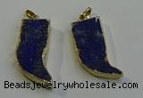 NGP6056 15*40mm - 18*45mm horn lapis lazuli pendants