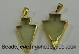 NGP6062 20*40mm - 25*45mm arrowhead lemon quartz pendants