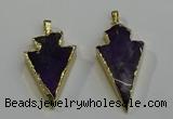 NGP6065 20*40mm - 25*45mm arrowhead amethyst pendants