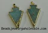 NGP6066 20*40mm - 25*45mm arrowhead amazonite pendants