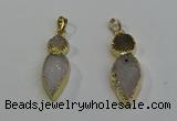 NGP6069 16*40mm - 18*45mm arrowhead druzy agate pendants