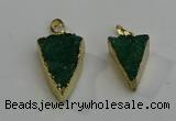 NGP6070 20*25mm - 25*35mm triangle druzy quartz pendants