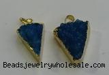 NGP6071 20*25mm - 25*35mm triangle druzy quartz pendants