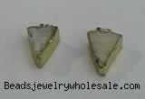 NGP6073 20*25mm - 25*35mm triangle druzy quartz pendants