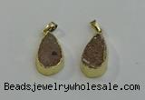 NGP6079 15*25mm – 18*30mm flat teardrop druzy agate pendants