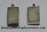 NGP6094 20*30mm – 22*35mm rectangle druzy quartz pendants