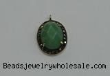 NGP6099 20*25mm - 22*30mm oval green aventurine pendants wholesle