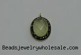 NGP6100 20*25mm - 22*30mm oval lemon quartz pendants wholesle