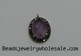 NGP6101 20*25mm - 22*30mm oval amethyst pendants wholesle