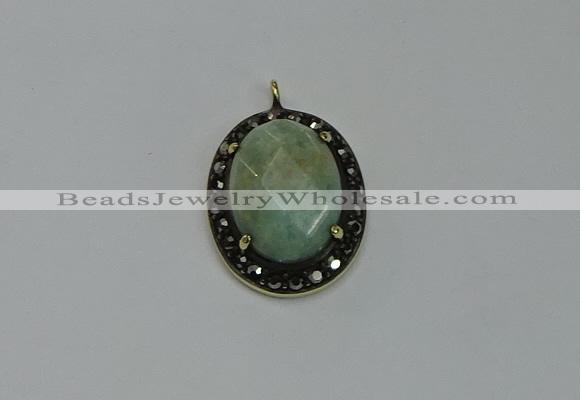 NGP6103 20*25mm - 22*30mm oval amazonite pendants wholesle