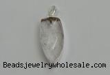 NGP6110 12*35mm - 15*40mm arrowhead white crystal pendants