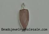 NGP6111 12*35mm - 15*40mm arrowhead rose quartz pendants