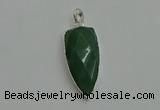 NGP6114 12*35mm - 15*40mm arrowhead green aventurine pendants