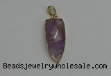 NGP6117 12*35mm - 15*40mm arrowhead amethyst pendants