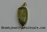 NGP6119 12*35mm - 15*40mm arrowhead green rutilated quartz pendants