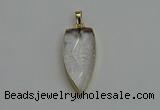 NGP6120 12*35mm - 15*40mm arrowhead white crystal pendants