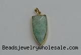 NGP6122 12*35mm - 15*40mm arrowhead amazonite pendants