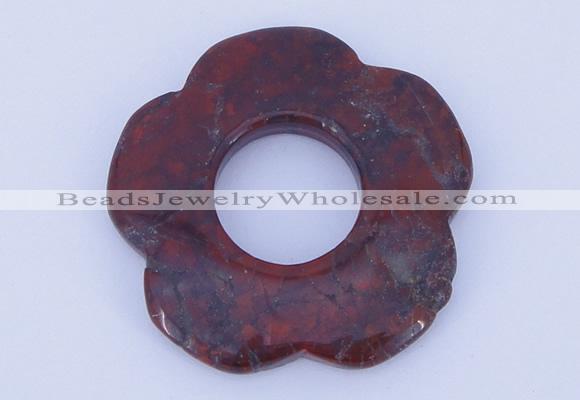 NGP613 5pcs 6*47mm brecciated jasper gemstone donut pendants