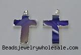 NGP6158 25*40mm - 30*40mm cross agate gemstone pendants