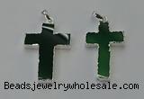 NGP6161 25*40mm - 30*40mm cross agate gemstone pendants