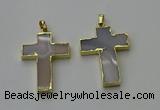 NGP6166 25*40mm - 30*40mm cross agate gemstone pendants