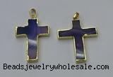 NGP6168 25*40mm - 30*40mm cross agate gemstone pendants