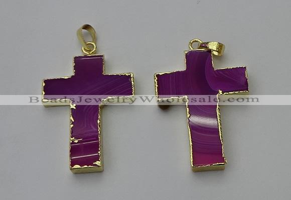 NGP6169 25*40mm - 30*40mm cross agate gemstone pendants