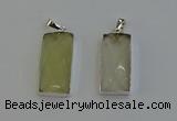 NGP6183 14*30mm - 15*38mm faceted rectangle lemon quartz pendants