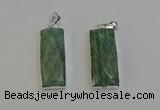 NGP6186 14*30mm - 15*38mm faceted rectangle amazonite pendants