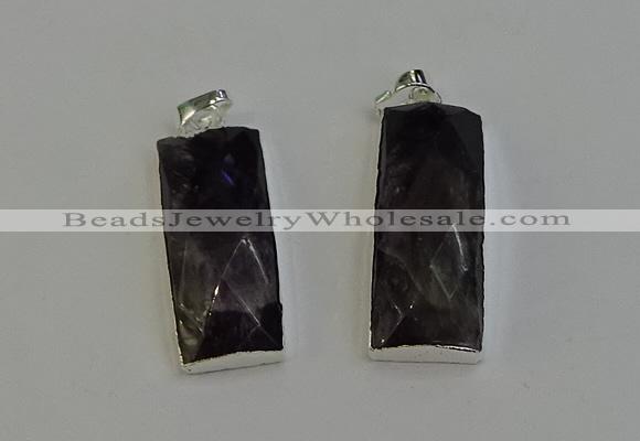 NGP6188 14*30mm - 15*38mm faceted rectangle labradorite pendants