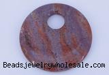 NGP620 5pcs 6*50mm agate gemstone donut pendants