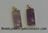 NGP6200 14*30mm - 15*38mm faceted rectangle amethyst pendants