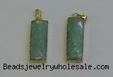 NGP6204 14*30mm - 15*38mm faceted rectangle amazonite pendants