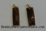 NGP6205 14*30mm - 15*38mm faceted rectangle yellow tiger eye pendants