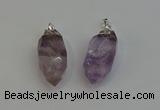 NGP6220 12*28mm - 15*30mm faceted bullet amethyst pendants