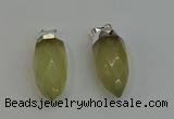 NGP6222 12*28mm - 15*30mm faceted bullet lemon quartz pendants