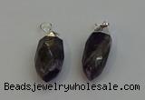 NGP6225 12*28mm - 15*30mm faceted bullet amethyst pendants