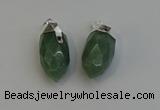 NGP6227 12*28mm - 15*30mm faceted bullet green aventurine pendants