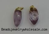 NGP6237 12*28mm - 15*30mm faceted bullet amethyst pendants