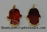 NGP6257 22*40mm - 25*45mm hamsahand agate gemstone pendants