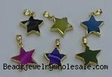 NGP6273 20mm star agate gemstone pendants wholesale