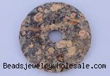 NGP629 5pcs 5*34mm red leopard skin gemstone donut pendants