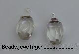 NGP6292 18*30mm - 22*35mm faceted nuggets white crystal pendants