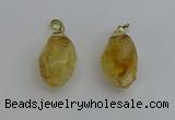 NGP6299 18*30mm - 22*35mm faceted nuggets citrine pendants