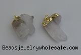 NGP6306 25*28mm - 25*35mm nuggets white crystal pendants