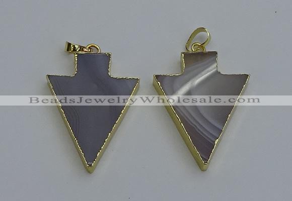 NGP6320 25*35mm - 30*40mm arrowhead agate gemstone pendants