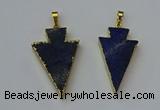 NGP6325 20*40mm - 25*45mm arrowhead lapis lazuli pendants