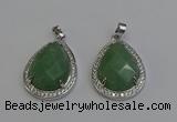 NGP6339 25*30mm teardrop green aventurine pendants wholesale